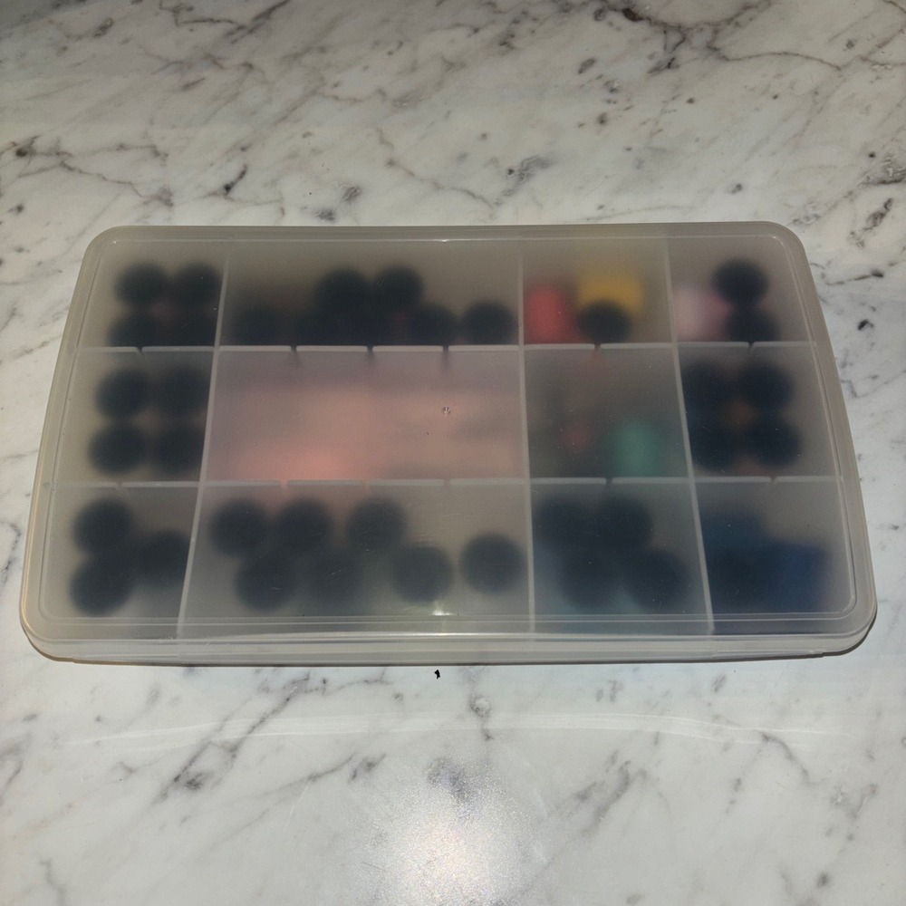 Sewing Kit with Multi-Color Thread Spools Notions and Plastic Organizer Case
